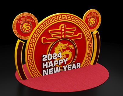 Chinese New Year Photo Booth, New Year Photo Booth, New Year Photo, New Year Photos, Autodesk 3ds Max, 3d Modeling, Set Design, Exhibition Design, Freelancing Jobs