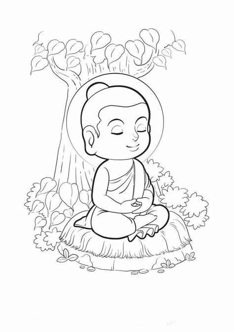 Buddha Drawing, Line Tattoo Ideas, Buddhist Art Drawing, Buddha Art Drawing, Little Buddha, Buddha Art Painting, Pencil Sketch Images, Japanese Drawings, Line Tattoo