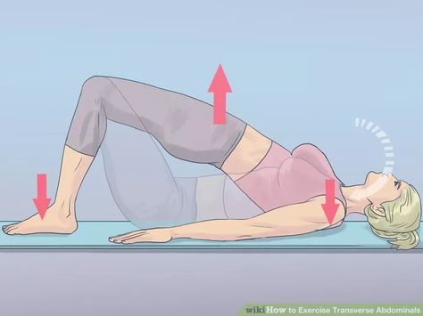 Image titled Perform the Bridge Exercise Step 8 Transverse Abdominal Exercises For Women, Bridge Exercise Benefits, Abdominal Separation Exercises, Trans Abdominal Exercise, Best Transverse Abdominal Exercise, Transverse Abdominal Exercises, Bridge Exercise, Rectus Abdominis, Pilates Stretches