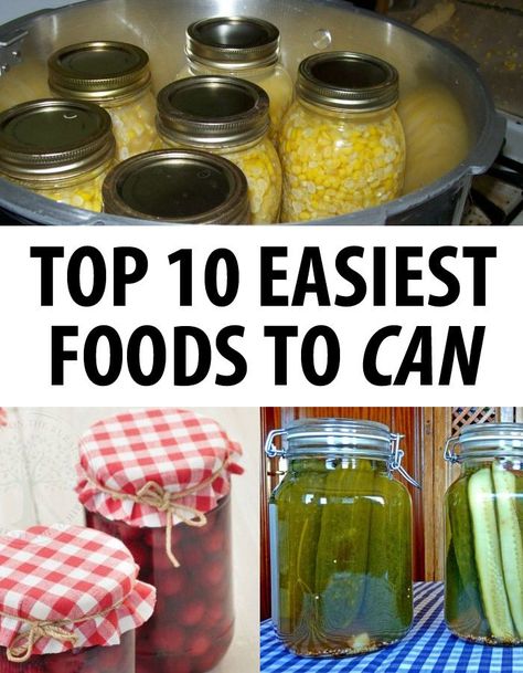 easy foods to can pin List Of Things To Can, Easy Things To Can For Beginners, Foods To Pressure Can, Easiest Things To Can, Best Foods To Can, What Can You Can, Things To Can And Preserve, Best Things To Can, Foods To Can