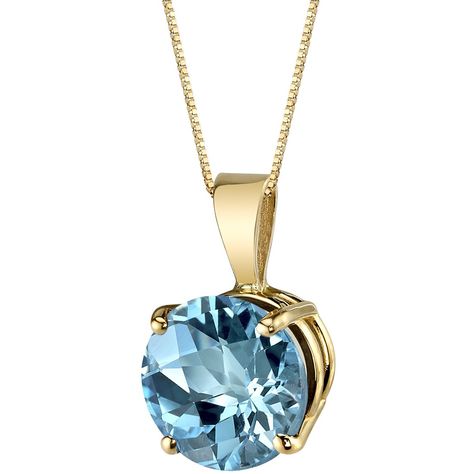 PRICES MAY VARY. CLASSIC BLUE TOPAZ JEWELRY FOR WOMEN - We've taken the timeless solitaire favorite and gave it a colorful twist with our Peora 14K Gold Pendants Collection. Featuring natural gemstone and genuine Peora Swiss Blue Topaz, Round Shape, 8mm, 2.50 Carats with its signature Lagoon Blue hue for a luxurious glow. Stone has a flattering checkboard faceting, set in 14 Karat Yellow Gold for maximum sparkle. Versatile, feminine and flattering, this gold pendant is a jewelry essential. EXCEP Blue Topaz Pendant Necklace, Blue Gemstone Necklace, Jewelry Questions, Blue Sapphire Pendant, Sapphire Necklace Pendants, Blue Topaz Jewelry, Blue Topaz Pendant, Topaz Pendant, Jewelry Essentials