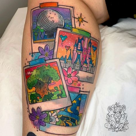 @ladychappelletattoos posted on Instagram • Oct 24, 2020 at 7:33am UTC Disney Parks Tattoo, Figment Tattoo, Disney Sleeve, Sweet Tattoos, Disney Tattoo, In Memory Of Dad, Body Is A Temple, Wood Working Gifts, Disney Tattoos