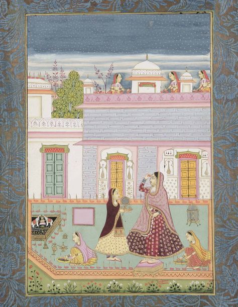 BY BHAVANI SHANKAR, INDIA, BIKANER, DATED VS 1811/1754 AD भारतीय इतिहास, Mughal Miniature Paintings, Mughal Art Paintings, Harvard Art Museum, Persian Miniature, Mughal Paintings, Indian Painting, Art Asiatique, Scene Art