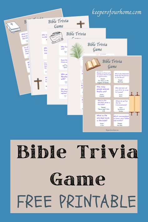 We've created a wonderful Family Bible Trivia Game Printable that I think you will love. It's a great way to gather the family together for a fun  time. Plus, it's a great opportunity to deepen our knowledge of the Bible in a playful way. Bible Trivia For Kids, Bible Trivia Questions And Answers, Bible Trivia Questions, Bible Trivia Games, Where Is Jesus, Trivia Questions For Kids, Bible Trivia, Bible Basics, Book Of The Bible