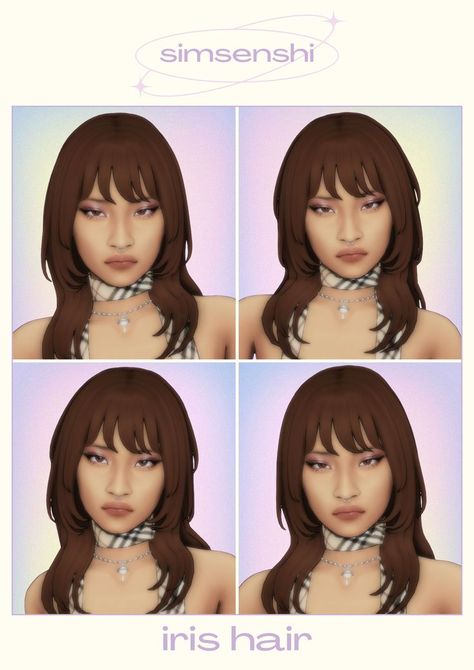 Sims 4 Cc Hair With Bangs Maxis Match, Sims 4 Bangs Cc, Sims 4 Wolf Cut, Sims 4 Cc Bangs, Sims 4 Cc Hair Bangs, Talking Poses, Sims 4 Bangs, Floor Poses, Braided Bangs Hairstyles