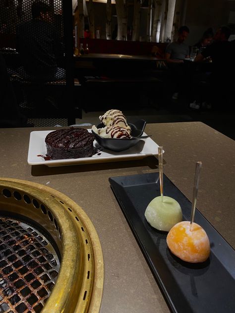 #japan #aesthetic #lowexposure #picture #restaurant #restaurantdesign #black #bbqsidedishes #food #foodporn #foodphotography #grilled #asianrecipe #datenight #dates #dateideas #night #nightlife #noface #desert #mochi #chocolate Japanese Restaurant Aesthetic, Mochi Chocolate, Japanese Desert, Restaurant Aesthetic, Bbq Side Dishes, Desert Aesthetic, Japan Aesthetic, Japanese Restaurant, Restaurant Design