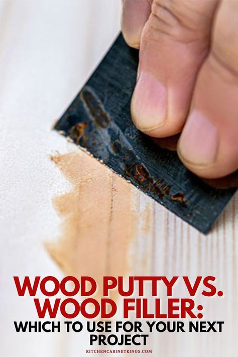 To help ease your mind as you begin your project, Kitchen Cabinet Kings has put together a quick guide explaining the difference between wood putty and wood filler. We’ll explore the differences between these two products and help you determine which is best for your next home project. Using Wood Filler On Cabinets, How To Use Wood Filler, Wood Putty Vs Wood Filler, Wood Filler Before And After, Stainable Wood Filler, Wood Fillers, Traditional Modern Bathroom, Kitchen Cabinet Kings, Ease Your Mind