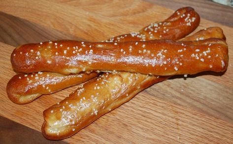 Pretzel Sticks Recipe, Soft Pretzel Sticks, Yeast Dough, Baking Soda Water, Homemade Pretzels, Homemade Soft Pretzels, Pretzel Twists, Soft Pretzel, Pretzels Recipe