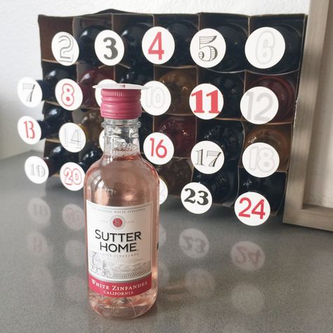 Wine Advent Calendar DIY Wine Advent Calendar Diy, Diy Adult Advent Calendar, Craft Beer Advent Calendar, Rustic Advent Calendar, Wine Christmas Tree, Alternative Advent Calendar, Adult Advent Calendar, Beer Advent Calendar, Wine Advent Calendar