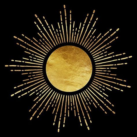 Sun Bedroom, Burst Of Light, Black And Gold Aesthetic, Noir Art, Pyrography Patterns, Gold Sunburst, Handpoke Tattoo, Family Tattoo, Sun Tattoos