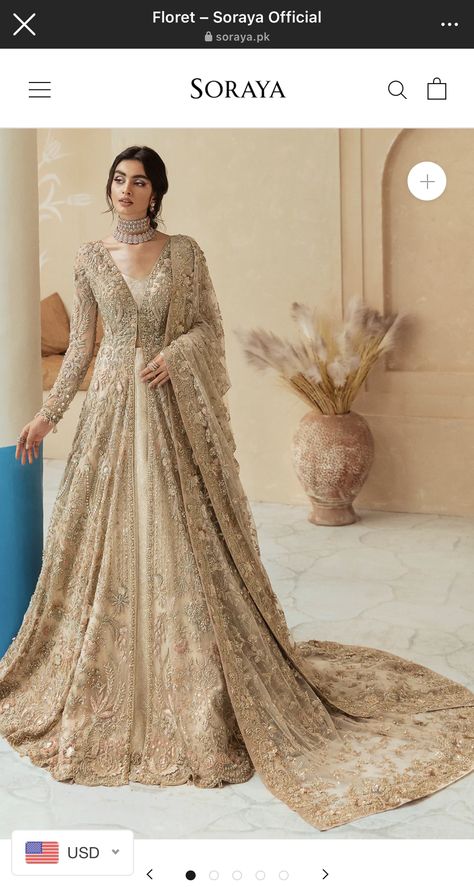 Walima Dress Inspiration, Desi Nikah Dress, Pakistani Bride Reception Look, Simple Valima Bridal Dress Pakistan, Gold Walima Dress, Silver Asian Wedding Dress, Pakistani Nikkah Dress Brides, Elegant Nikkah Dress, Nikkah Bridal Outfit