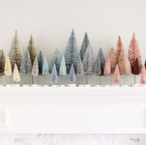 We are sharing the ultimate round up of our favorite bottle brush trees in one spot! We LOVE decorating with bottle brush trees and they can add such a fun and colorful touch to any room. The perfect Christmas decor! #christmas #christmasdecor #bottlebrushtrees #christmasdecorations #mantledecor #christmasmantle Rainbow Tree, Natural Tree, Brush Trees, Christmas Mantle, Colorful Trees, Bottle Brush Trees, Tree Hugger, Bottle Brush, Mantle Decor