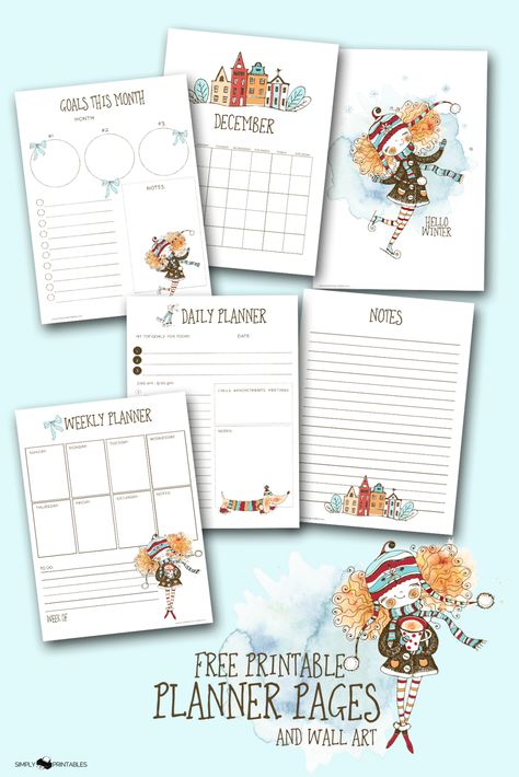 Homemade Planner, Love Printables, December Planner, Planner For Kids, Seasonal Printables, Planner Goals, Scrapbook Calendar, Undated Calendar, Weekly Planner Free Printable