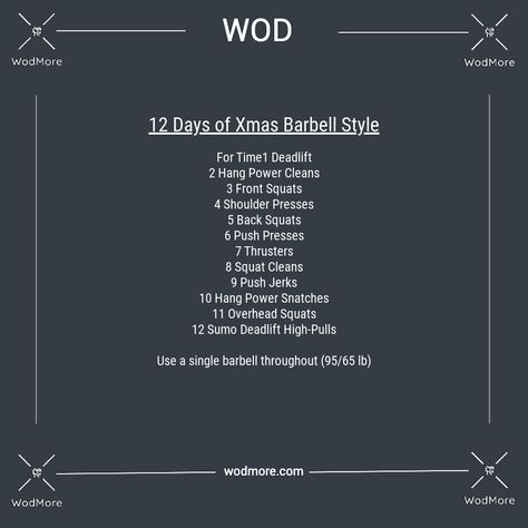 For Time Handstand Push Up, Hang Clean, 12 Days Of Xmas, Workout Of The Day, Dumbbell Squat, Background Story, Crossfit Wod, Back Squats, Front Squat