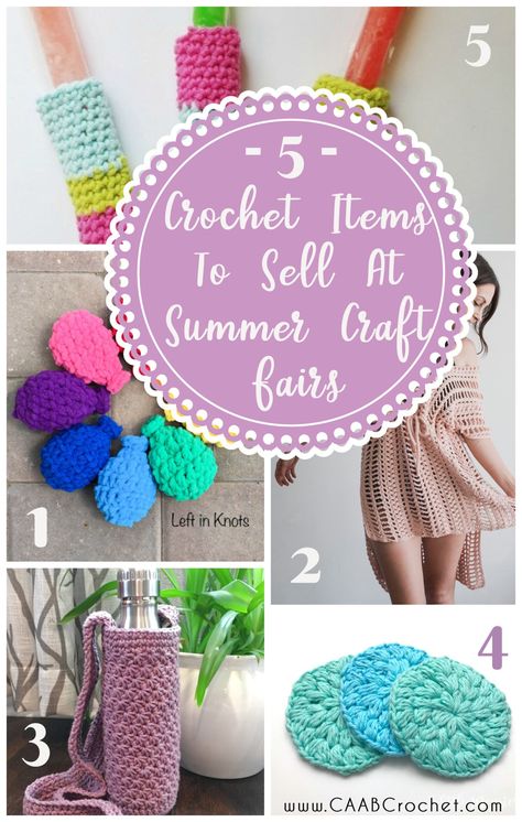 Crochet Items to Sell At Summer Craft Fairs | Free and eye catching Patterns! #caabcrochet #summercrochet #crochetpattern Crochet Items To Sell, Crochet Ideas To Sell, Crochet Water Balloons, Crochet Projects To Sell, Crochet Craft Fair, Ideas To Sell, Items To Sell, Button Craft, Craft Crochet