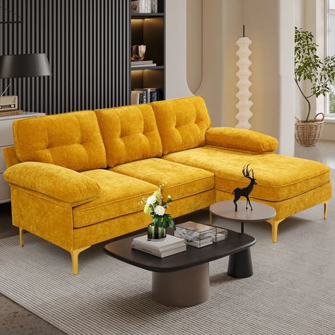 Shaped Couch, Couches For Small Spaces, Yellow Sofa, Sofas For Small Spaces, Space Apartments, Clean Sofa, L Shaped Couch, Sectional Sofa Couch, Convertible Sofa