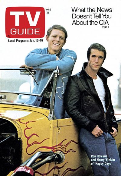 15 TV Guide covers from the 1970s that will take you down memory lane Happy Days Tv Show, Henry Winkler, The Fonz, Ron Howard, Vintage Television, Classic Television, Old Tv Shows, Vintage Tv, January 10