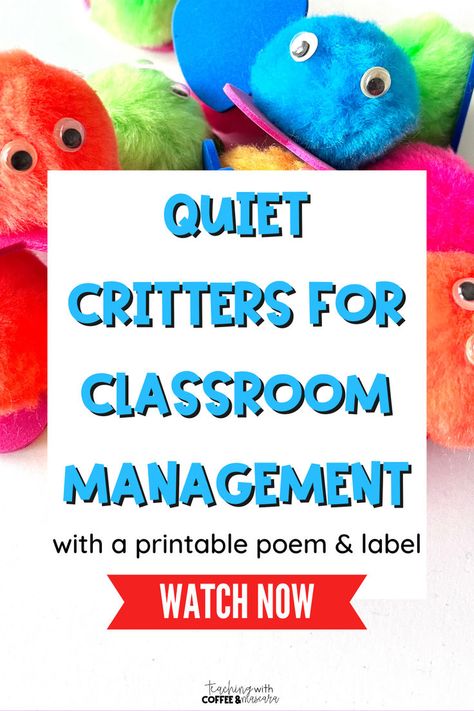 If you are looking to use quiet critters in your classroom you’ll love this video on exactly how to use quiet critters for behavior management in your classroom. I’ll also teach you how to make your own quiet critters, how to create the jar and give you access to a printable label with and without a poem included. This is a classroom management video you won’t want to miss! Quiet Critters, Classroom Management Tool, Classroom Management Strategies, Management Strategies, My Class, Jar Labels, Behavior Management, A Poem, A Classroom