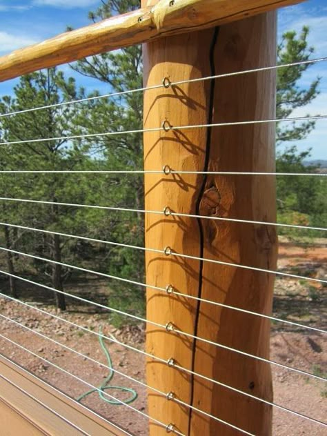 Deck Railing Design, Patio Deck Designs, Farm Fence, Cable Railing, Deck Decorating Ideas On A Budget, Dog Fence, Backyard Fences, Deck Railings, Railing Design