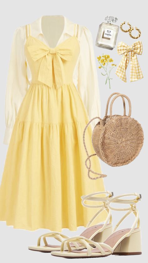 #yellowaesthetic #dress #easteroutfit #spring #church #outfit #vintage #modestfashion #modesty #outfitideas #beauty #picnic #summer #cottagecore #feminine #belle #aesthetic Summer Church Outfit, Belle Aesthetic, Picnic Summer, Church Outfit, Outfit Vintage, Fashion Mistakes, Beauty