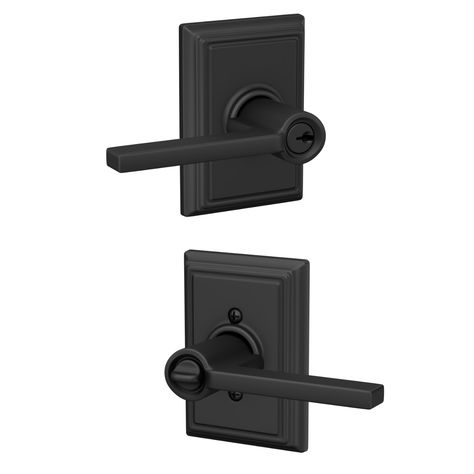 Latitude Lever with Addison Trim Keyed Entry Lock Entry Door Handle, Entry Door Handles, Interior Door Knobs, Privacy Door, Fire Doors, House Doors, Door Levers, Black Doors, Hardware Finishes