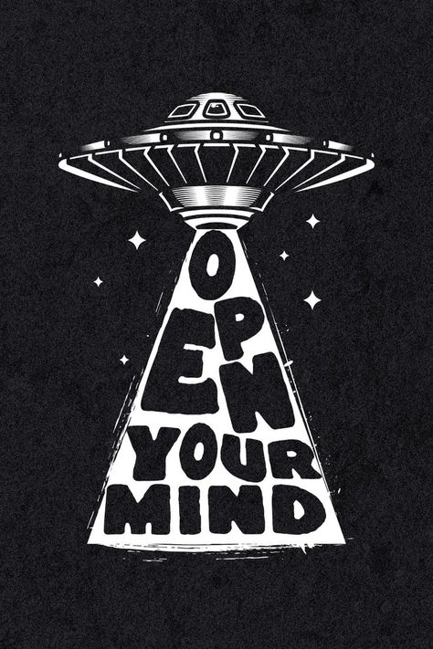 Introducing the Open Your Mind Cool Trippy UFO Motivational Quote Poster - a must-have for any psychedelic art lover! This poster features a vibrant and eye-catching design. The motivational quote will inspire you to expand your consciousness and embrace new experiences. Hang it up in your bedroom, office, or meditation space for a daily dose of inspiration. Trippy Quotes, Expand Your Consciousness, Trippy Posters, Trippy Aesthetic, Meditation Inspiration, Trippy Designs, Alien Aesthetic, Arte Alien, Psychadelic Art