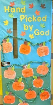 fall christian bulletin board ideas | Christian Bulletin Board Ideas Fall Classroom Door, Spring Door Decoration, Sunday School Rooms, School Door Decorations, Sunday School Classroom, Preschool Bulletin, Preschool Bulletin Boards, School Doors, Fall Preschool