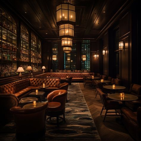 Underground Bar Design, Speakeasy Home Decor, Modern Speakeasy Aesthetic, Luxury Bar Design Lounges, Vintage Restaurant Interior, Speakeasy Bar Design, English Pub Decor, Speakeasy Decor Bar, Speakeasy Aesthetic