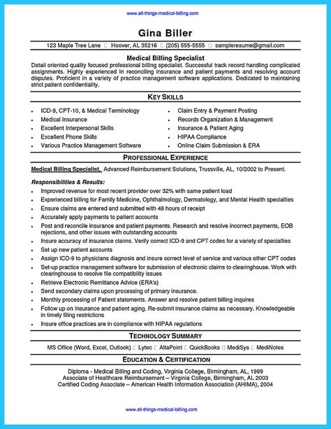 Some people are trying to get the billing specialist job. If you’re also interested in this job, you should make the best billing specialist resume ... medical billing and coding specialist resume examples with government billing specialist resume Check more at http://www.resume88.com/exciting-billing-specialist-resume-that-brings-the-job-to-you/ Medical Coder Resume, Medical Receptionist, Cv Example, Medical Resume, Coding Jobs, Best Resume Format, Basic Resume, Medical Coder, Good Resume Examples