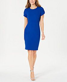 Knee Length Dresses for Women - Shop the Latest Styles - Macy's Tulip Sleeve Dress, Classic Sheath Dress, Sheath Dresses, Tulip Sleeve, Review Dresses, Womens Tights, Klein Blue, Calvin Klein Dress, Calvin Klein Dresses