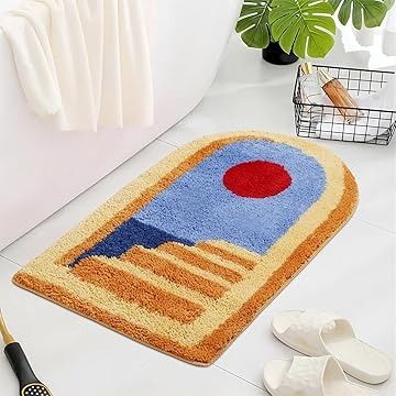 Amazon.com Shopping Cart Boho Bathroom Rugs, Boho Bathroom Rug, Farmhouse Modern Decor, Floor Tub, Boho Bath Mat, Rugs For Bathroom, Moon Bath, Sky Pattern, Minimalist Vibe