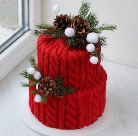 Christmas Cake Ideas, Christmas Themed Cake, Mini Torte, Christmas Cake Designs, Christmas Cake Decorations, Xmas Cake, Winter Cake, Creative Cake Decorating, Holiday Cakes