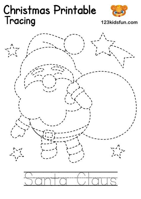 Santa Claus - Christmas Tracing Printable. Worksheet for Kids – Activities, Printables for Preschoolers and Homeschooling. Christmas Pages For Kids Free Printable, Free Kids Christmas Printables, Christmas Free Printables For Kids, Christmas Activities For Kids Printable, Christmas Printables Free Kids, Free Christmas Printables For Kids, Christmas Printables For Kids, Christmas Tracing, Kids Christmas Coloring Pages