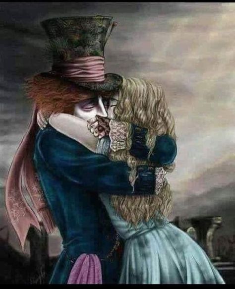 Mad Hatter Drawing, Alice In Wonderland Fanart, Dear Alice, Wonderland Artwork, Halloween Graphics, Black And White Picture Wall, Lewis Carroll, This Is Love, Couple Art