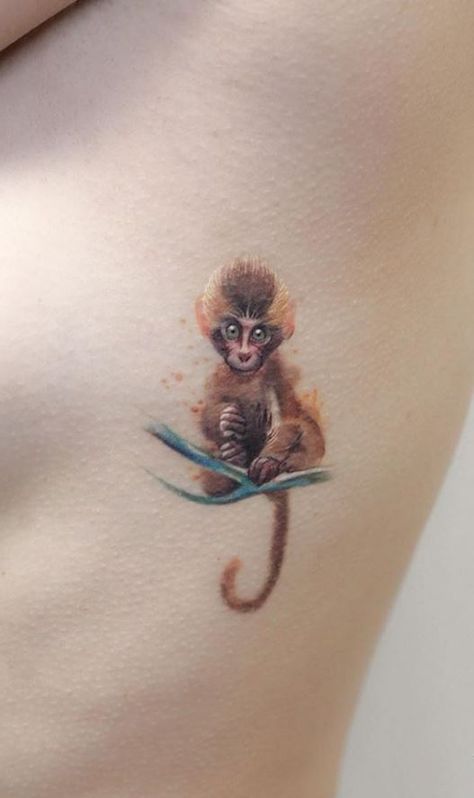 Small Monkey Tattoo - TattManiaTattMania Ella Tattoo, Cute Tattoos Quotes, Pixie Tattoo, Cute Tattoos With Meaning, Monkey Tattoo, Macaque Monkey, Pagan Tattoo, Monkey Tattoos