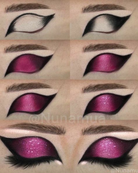 Glitter Water, Drag Make-up, Beginners Eye Makeup, Purple Eye Makeup, Eye Makeup Techniques, Make Up Tools, Makeup Artist Tips, Makeup Tutorial Eyeshadow, Eye Makeup Pictures