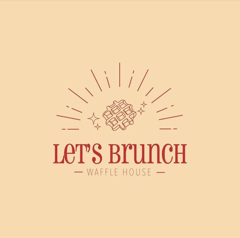 Waffle Graphic Design, Brunch Logo Design, Breakfast Cafe Design, Waffle Logo Design, Breakfast Logo Design, Waffles Logo, Breakfast Branding, Brunch Logo, Breakfast Logo