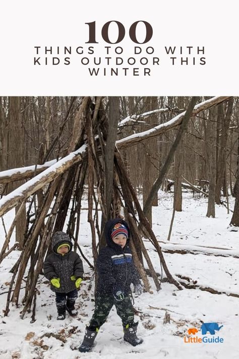 Fun + easy at home ideas to spend #1000 hours outside this Winter with kids! #winter #1000hoursoutside #kids #thingstodowithkids #winterfun #outdoorfamilyfun #winterkids 1000 Hours Outside Winter, Outside Toys For Toddlers, 1000 Hours Outside, Garden Education, Winter Family Activities, Plant Activities, Winter Travel Destinations, 100 Things To Do, Outdoor Play Area