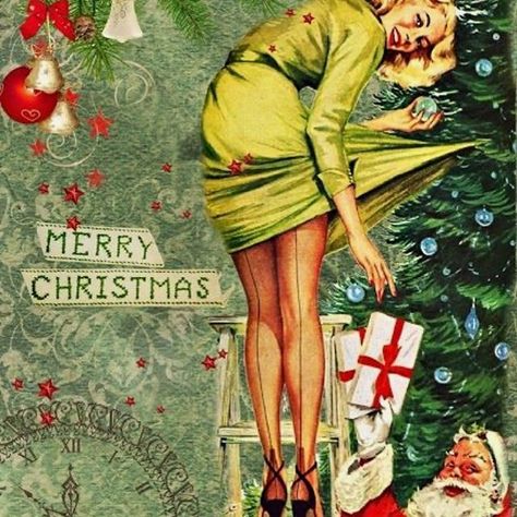 Vintage Christmas Outfits For Women, Retro Holiday Aesthetic, Images Noêl Vintages, Vintage Christmas Photos, Pin Up Girl Vintage, Vintage Christmas Images, Old Fashioned Christmas, Christmas Pins, Christmas Past