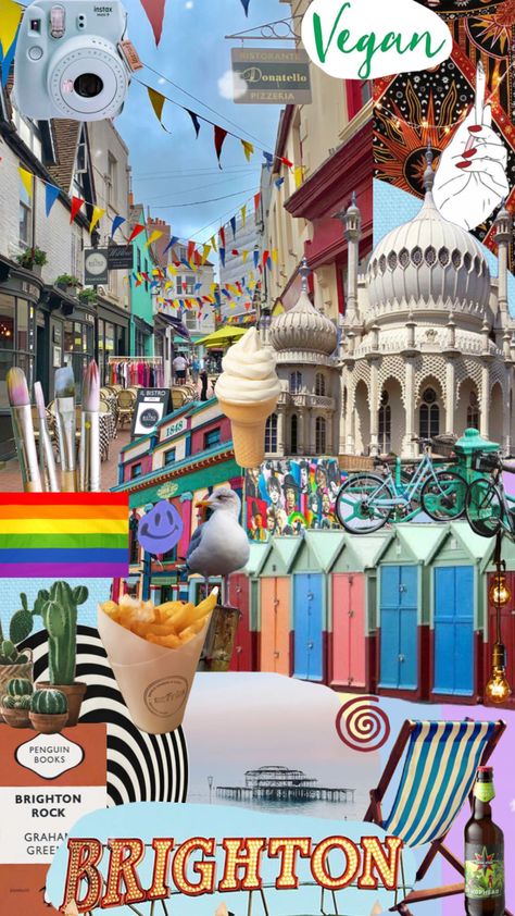 #brighton #brightonpride #pride #uk #england #british #seaside #beach #colourful #icecream Brighton Aesthetic, Brighton Pride, British Seaside, St Marys, British Summer, Seaside Beach, Year 7, Penguin Books, City Aesthetic