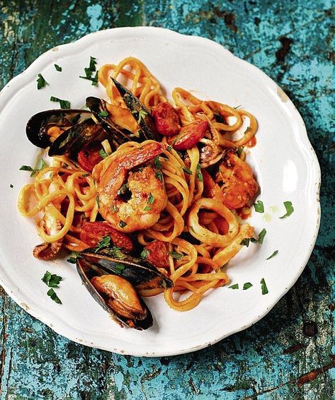 Rick's Mediterranean marvels: Seafood linguine from Albania #dailymail Seafood Linguine, Linguine Recipes, Rick Stein, Mussels Recipe, Shellfish Recipes, Seafood Pasta, Classic Dishes, Linguine, Seafood Dishes