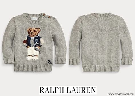 RALPH LAUREN Baby Boy Collegiate Bear Jumper Ralph Lauren Baby Boy, Baby Boy Ralph Lauren, Joseph Fashion, White Silk Blouse, Princess Stephanie, Grand Duke, Ralph Lauren Boys, Royal Families, Prince Charles