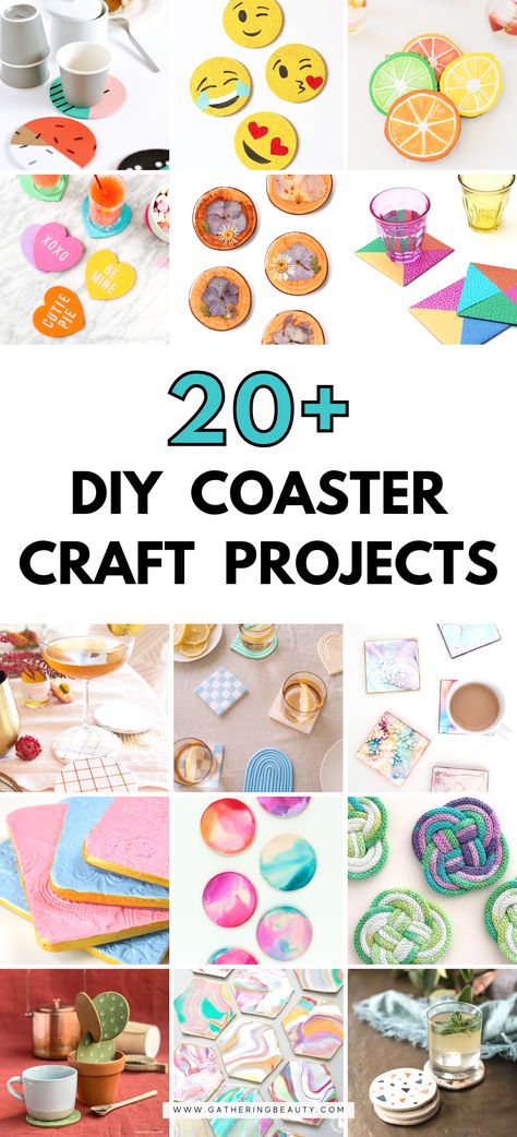 25+ DIY Coaster Ideas To Make — Gathering Beauty Paint Coasters Diy, Handmade Coasters Ideas, Coaster Design Ideas Painted, How To Make Coasters Diy, Hand Painted Coasters Diy, Costers Diy Clay, Diy Coasters Wooden, Coaster Art Ideas, Cute Coaster Painting Ideas