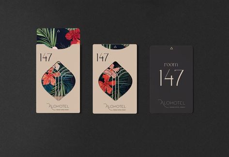 Alohotel, grand hotel Hawaii key card design Hotel Key Card Design Ideas, Hotel Collateral Design, Hotel Card Design, Hotel Key Card Design, Key Card Design, Hotel Wayfinding, Hotel Key Cards, Hotel Card, Hotel Door