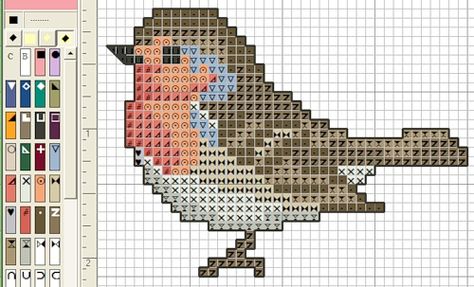 . Free Cross Stitch Designs, Cross Stitch Pattern Maker, Pola Kristik, Cross Stitch Bird, Vintage Cross Stitches, Mini Cross Stitch, Diy Cross Stitch, Cross Stitch Cards, Cross Stitch Rose