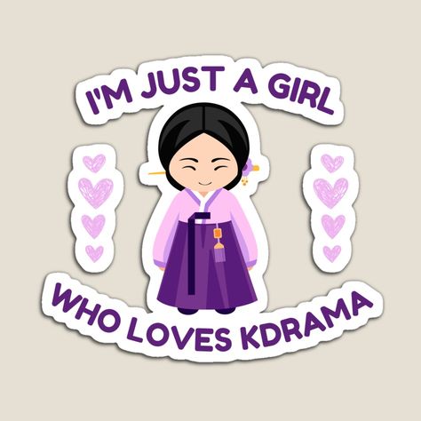 Get my art printed on awesome products. Support me at Redbubble #RBandME: https://www.redbubble.com/i/magnet/I-m-just-a-girl-who-loves-kdrama-kdrama-kdrama-addict-by-selfesteeem/104189973.TBCTK?asc=u Kdrama Stickers Printable, Custom Phone Cases Diy, Kdrama Stickers, Cute Easy Doodles, I'm Just A Girl, Korean Stickers, Pop Stickers, Image Stickers, Memory Album