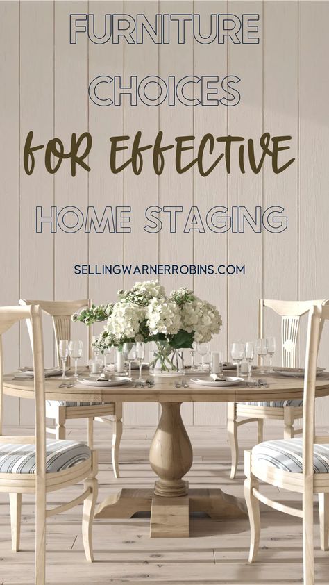 Essential Furniture To Include When Staging Your Home Staging Furniture To Sell, Staging Furniture, Home Staging, Staging, Dining Room Table, Dining Room, Things To Sell, Furniture