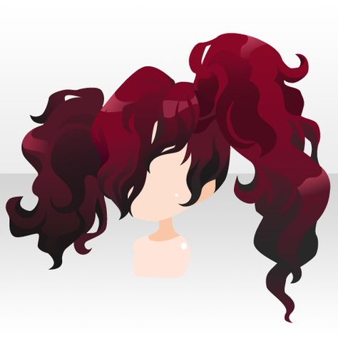 Different Types Of Pigtails, Pigtails Drawing, Red Pigtails, Cocoppa Hair, Anime Hairstyle, Eye Clothes, Chibi Hair, Part Hair, Anime Hairstyles