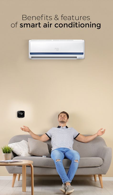 Are you tired of keeping a constant check on your air conditioner's temperature settings? Have you been looking for functionality to automate your home cooling or heating? If yes, then smart air conditioners are for you! Visit our blog to find out how you can save energy, increase efficiency, set intelligent triggers, and a lot more with smart air conditioning. #AC #AirConditioner #SmartAC #HVAC #CieloBreez #SmartHVAC #Automation #SmartHome #EnergySavings Aircondition In Bedroom, Air Conditioner Creative Ads, Aircondition Design, Air Conditioner Advertising, Air Conditioner Ads, Ac Ads, Air Conditioning Design, Ac Room, Air Conditioner Design