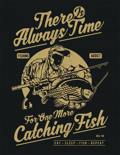 Laptop Case Stickers, Funny Fishing Shirts, Fish Graphic, Aesthetic Fonts, Fish Logo, T Shirt Design Vector, Catching Fish, Cool Notebooks, Vintage Fishing